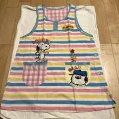 最終お値下げ　PEANUTS スヌーピー オラフ エプロン ボーダー柄のサムネイル