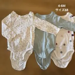 ベビー肌着3点セット（花柄・ドット）