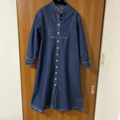 デニム長袖シャツワンピース