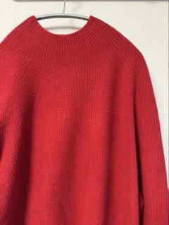 メンズ　【UNIQLO】ソフトニットモックネックセーター 赤