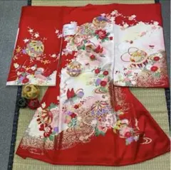 祝着 産着 一つ身 お宮参り 金彩 鞠に花々 鞠 女児 長襦袢セット M019 