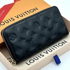 【極美品】ルイヴィトン エンボス クッサン ジッピーウォレット 長財布 ノワール