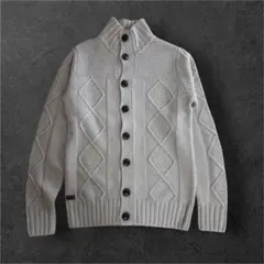 LACOSTE ラコステ ケーブルニット カーディガン ハイネック グレー 3
