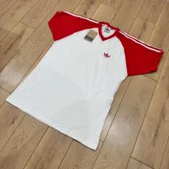 アディダス スポーツ ストリート レトロ ラグラン袖 3ストライプ Tシャツ M