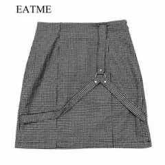 EATMEイートミー ミニスカートS ギンガムチェック ハーネス風ベルトデザイン