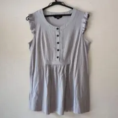 BURBERRY　LONDON　グレー フリル袖 ノースリーブチュニック