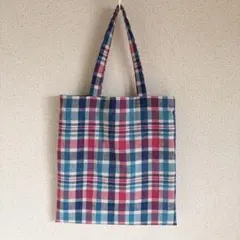 【ハンドメイド】チェック柄　トートバッグ
