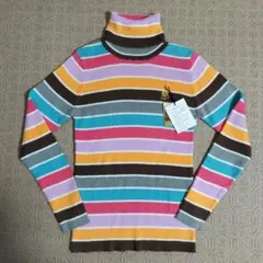 デイジーラヴァーズ　カラフルボーダー　ニット　セーター　140　タートル　レトロ