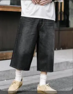 新品 Rocky Monroe デニムハーフパンツ ブラック M
