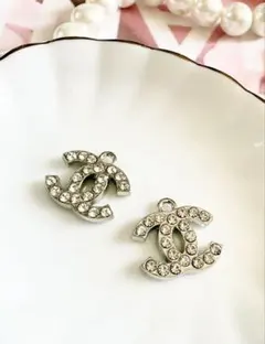 CHANEL ヴィンテージ チャーム シルバー＆ビジュー