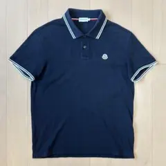 MONCLER モンクレール ポロシャツ ネイビー 襟トリコロールライン S
