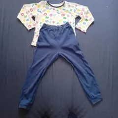 130cm 多色数字柄 長袖パジャマセット