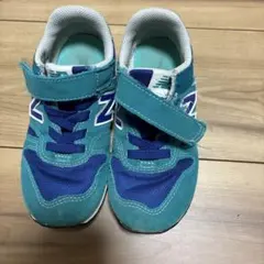 New Balance 373 キッズスニーカー 青緑