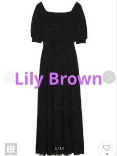 Lily Brownドロストポイントニットワンピース フリーサイズ