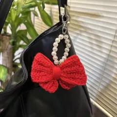 かぎ編みリボン▶︎◀︎ストラップ チャーム