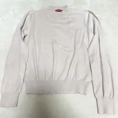 earth パール装飾付き ピンク ニットセーター Sサイズ ピンク シンプル