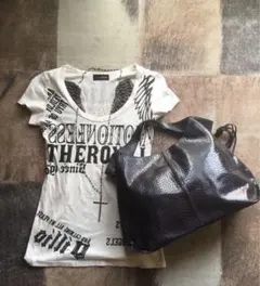 archive 本革 ハンドバッグ y2k grunge 紫　ダークコア