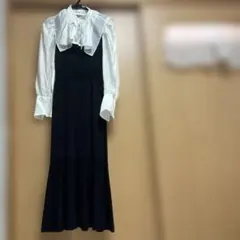 SNIDEL ロングシャツワンピース 黒・白