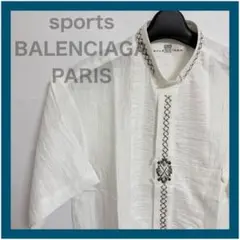 90's★未使用　BALENCIAGA SPORTS　半袖　刺繍　シャツ　透け感のサムネイル