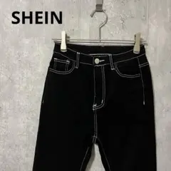 SHEIN ステッチ　スキニーデニム　綺麗め　カジュアル　シンプル　脚長　細見えのサムネイル