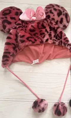 ディズニー ミニー ヒョウ柄 豹柄 ファンキャップ 帽子 ピンク