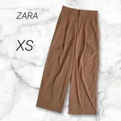 ザラ ZARA スラックス タックワイドパンツ センタープレス ハイウエスト