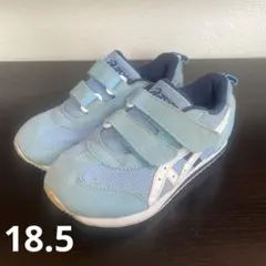 ③asics ベルクロ キッズシューズ 水色　18.5 スニーカー