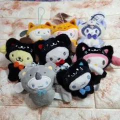 サンリオ　どうぶつ　きぐるみ　マスコット　まとめ　キツネ　コアラ　黒猫　パンダ