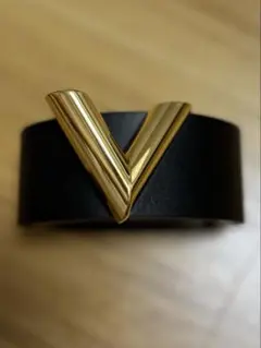 ルイ・ヴィトン。良品エピ金色バックル革ベルト黒 ルイ ヴィトン LOUIS VUITTON ルイヴィトン エピ ノワール 黒