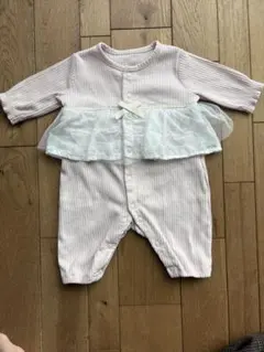 カバーオール　ロンパース　くすみピンク　50-60cm