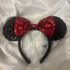 ミニーマウス風スパンコールカチューシャ