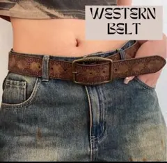 ベルト ウエスタン レザー ヴィンテージ アメカジ レトロ 古着 90S y2K