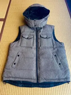 ダウンベスト フード着脱可能 チャコールグレー/L