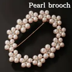 パールブローチ　卒業式　卒園式　パール　ブローチ　お花　入学式　コサージュ　上品