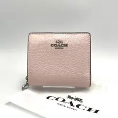 【美品】COACH コーチ 二つ折り財布 ライトピンク C2862