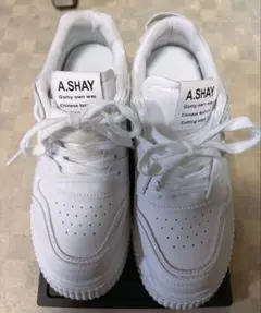 A.SHAY ホワイト プラットフォーム厚底スニーカー