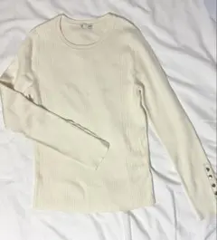 GU リブニットボタンスリーブプルオーバーZ