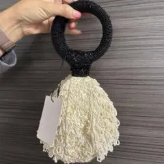 ZARA ビーズ付きバケットバッグ