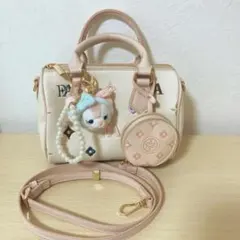 美品 Daphne キャラクター付きショルダーバッグピンクのサムネイル
