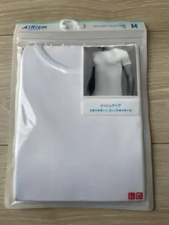 AIRism メッシュクルーネックT Mサイズ ホワイト