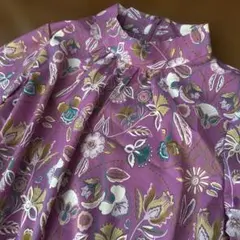 ジャーナルスタンダード フラワープリント パープル ロングワンピース