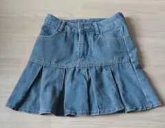 shein デニム プリーツスカート ミニ丈