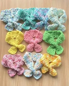 トリミングリボン　トリミングチョーカー　ハンドメイド　手編み　カラフル　犬服