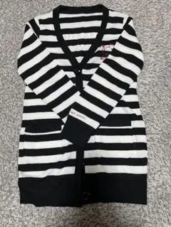 ミッキー・ミニー刺繍ストライプカーディガン