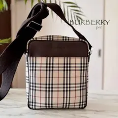 超美品 BURBERRY バーバリー レザーショルダーバッグ