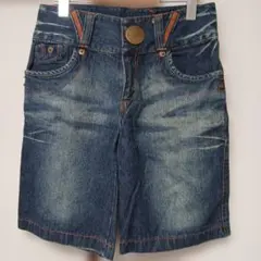 レディース デニムショートパンツ Lサイズ ウォッシュ加工 カジュアル