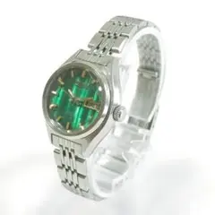 ​【稼働品】SEIKO セイコー 自動巻き 2206-0490 レトロ 緑文字盤
