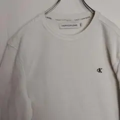 カルバンクラインジーンズ 長袖シャツ ロンT サーマルシャツ ホワイト メンズL