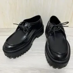 未使用級　グラベラ　25cmローファー 厚底 チロリアン　タンクソール　黒のサムネイル