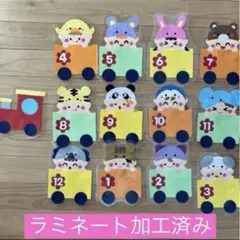 壁面　誕生日表　動物　列車　ラミネート加工　J002